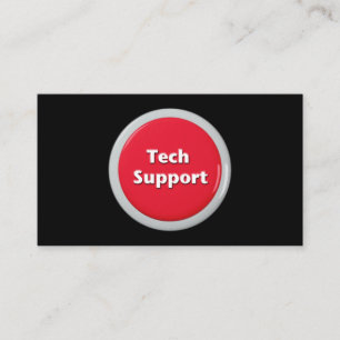Carte De Visite Bouton Panique rouge du support technique