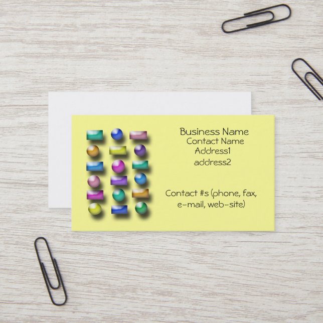 Carte de visite - boutons 3D (Devant/Arrière en situation)