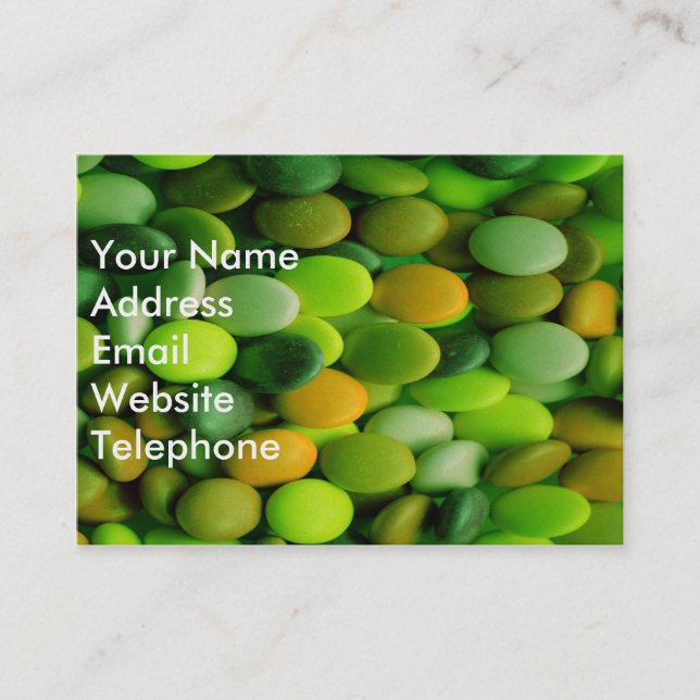 Carte De Visite Boutons de bonbons vert (Devant)