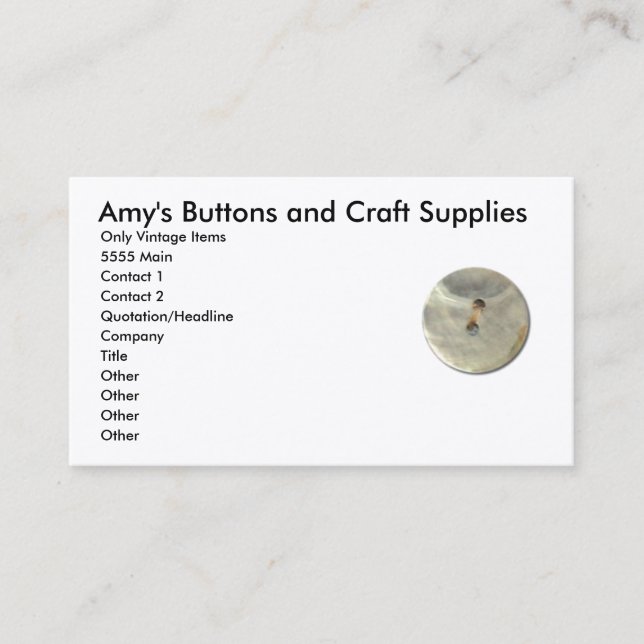 Carte De Visite Boutons perles vintages (Devant)