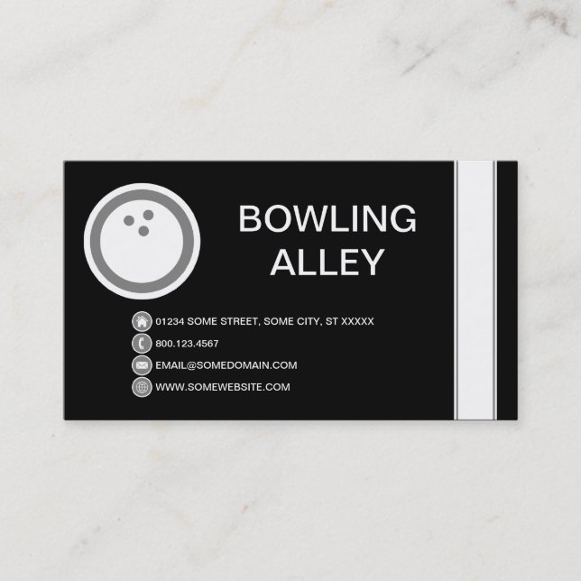 Carte De Visite BOWLING ALLEY bulble (Devant)