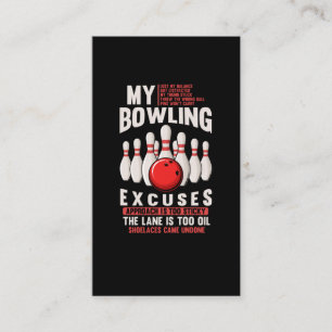 Carte De Visite Bowling Excuse l'Humour de Bowler drôle