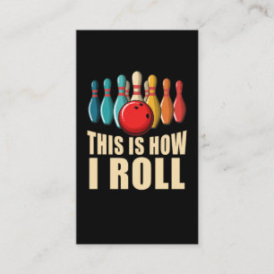 Carte De Visite Bowling Fun Strike Lover Retro