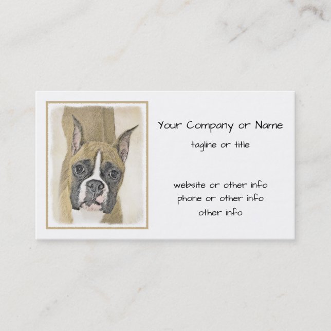 Carte De Visite Boxer Peinture - Cute Original Chien Art (Devant)