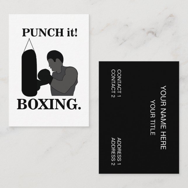 Carte De Visite Boxing Sport Punch It Boxing (Devant / Derrière)