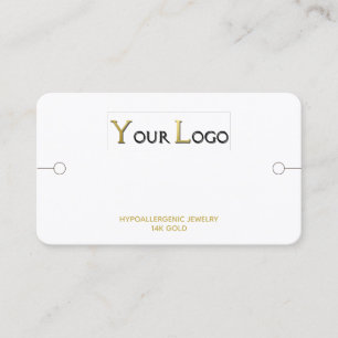 Carte De Visite Bracelet Afficher logo rectangulaire Or blanc