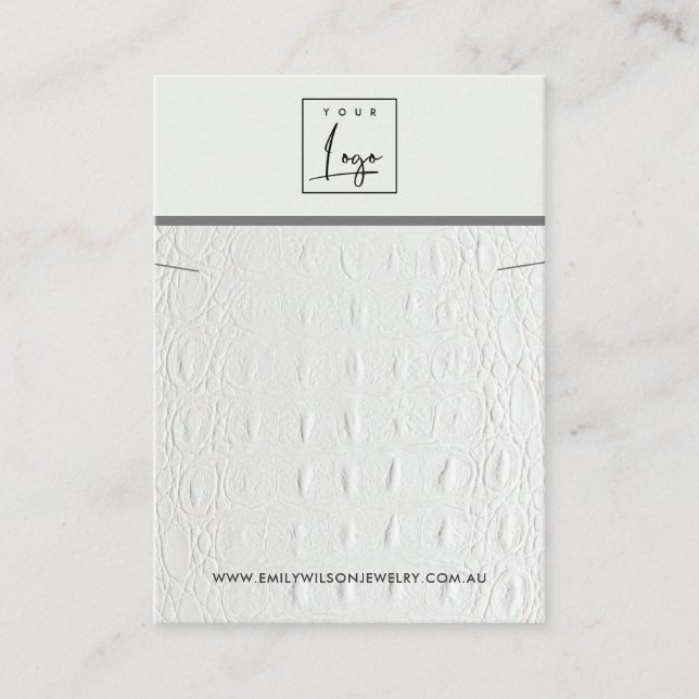 CARTE DE VISITE BRACELET EN CUIR BLANC TEXTURE EN COULEUR (Devant)