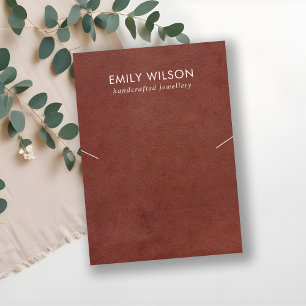 CARTE DE VISITE BRACELET EN CUIR ROUGE BRUN TEXTURE EN LACE COULEU
