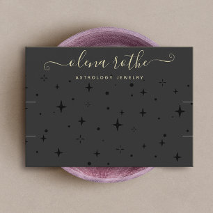 Carte De Visite Bracelet en étoile céleste Zodiac noir