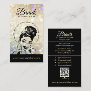 Carte De Visite Braider/Braids/Braids/Braiding/Salon - Code/Logo Q
