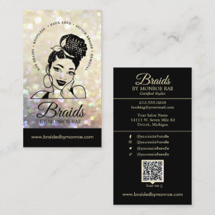 Carte De Visite Braider/Braids/Braids/Braiers/Salon - Code QR