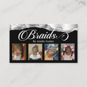 Carte De Visite Braids Braids Hair Braiting Stylist Salon Silver P