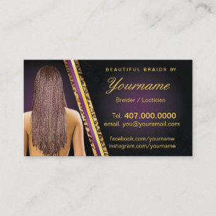 Carte De Visite Braids de salon Locticician Hair Braider
