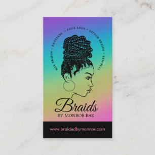 Carte De Visite Braids Hair Styliste Braider Beautician Salon Busi