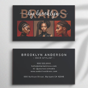 Carte De Visite Braids Hair Styliste Photographies modernes