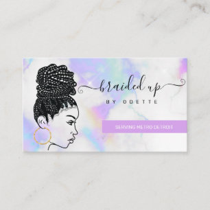 Carte De Visite Braiement de cheveux Braider Stylist Pastel Clouds