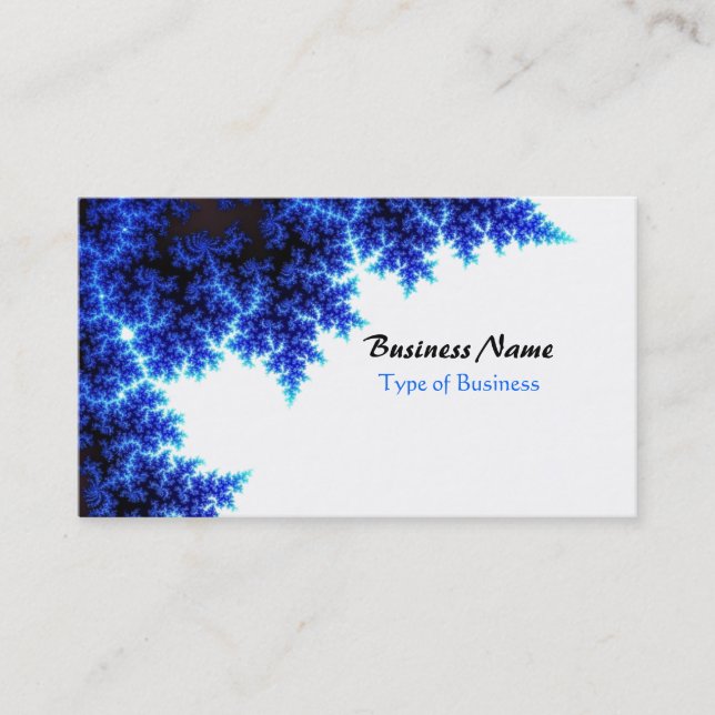 Carte De Visite Branches Classieuses Bleues et Blanches (Devant)