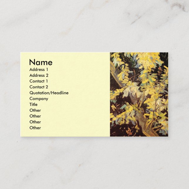 Carte De Visite Branches d'acacia en fleurs par Vincent van Gogh (Devant)