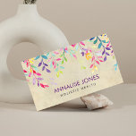 Carte De Visite Branches d'aquarelle sur papier vintage<br><div class="desc">Branches d'aquarelle sur papier vintage</div>
