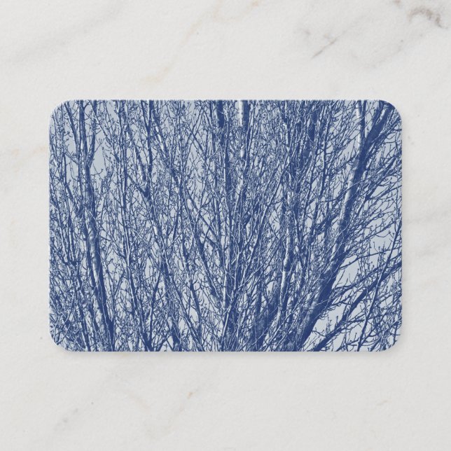 Carte De Visite Branches de bouleau - Effet Cyanotype (Devant)