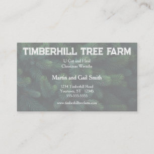 Carte De Visite Branches de conifères Ferme d'arbres Producteur d'
