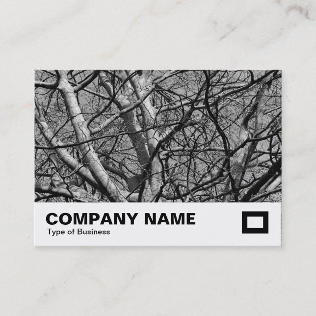 Carte De Visite Branches d'hiver illuminées (B&W) (Devant)