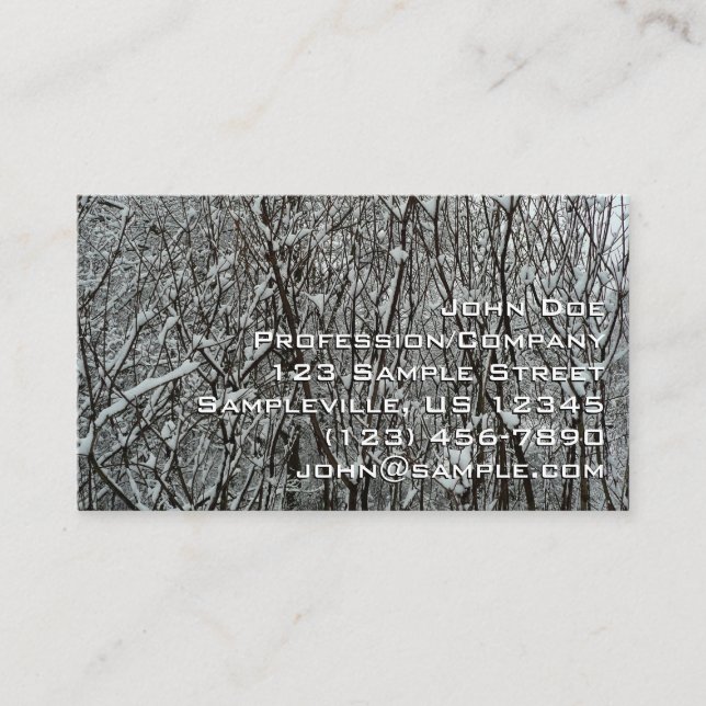 Carte De Visite Branches enneigées hiver abstrait (Devant)