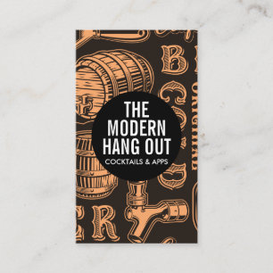 Carte De Visite Brasserie de bière Barrel et Tap   Restaurant