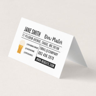 Carte De Visite Brasserie Pub House Beer Mug