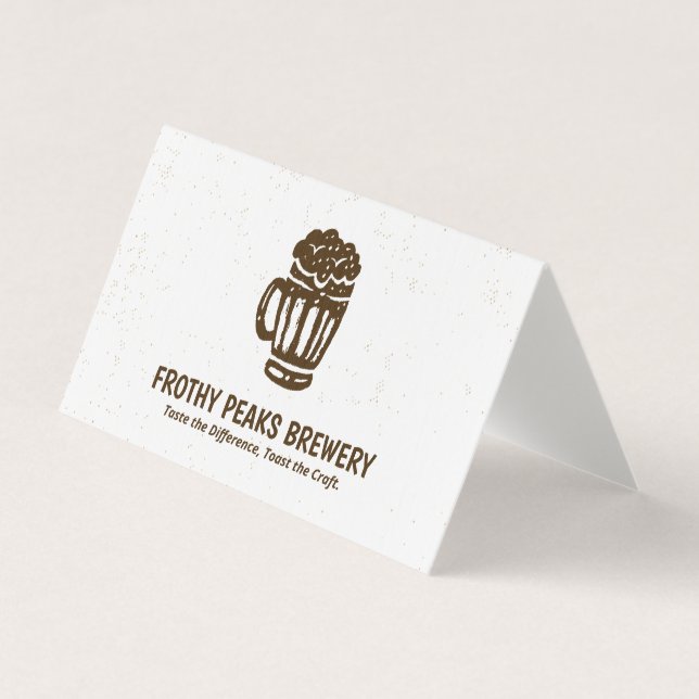 Carte De Visite Brasserie Scannable QR pliée (Devant)