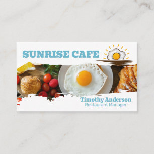 Carte De Visite Breakfast on Table   Cafe