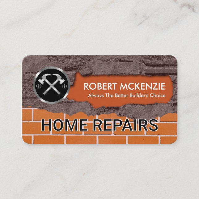 Carte De Visite Brickwork Masonry Home Handyman Repairs (Devant)