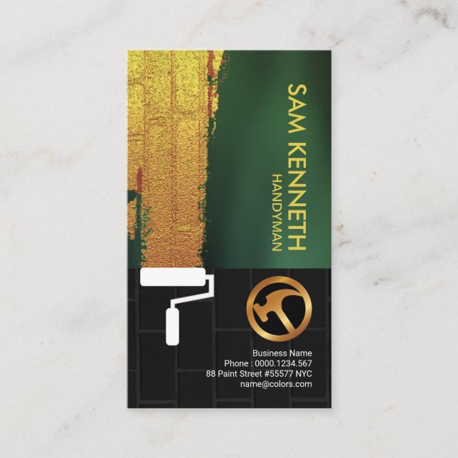 Carte De Visite Bricoleur noir simple de mur de briques de (Devant)