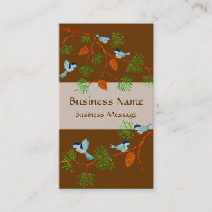 Carte De Visite Bright Birds on a Branch Business Card Template