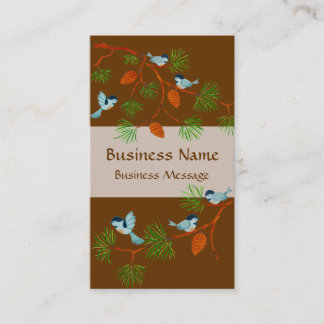 Carte De Visite Bright Birds on a Branch Business Card Template