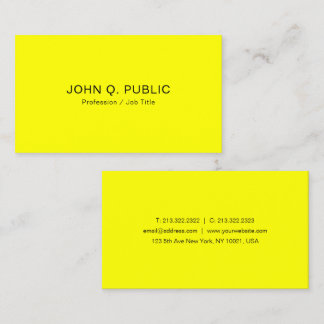 Carte De Visite Bright brillant Neon Jaune Modèle moderne