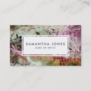 Carte De Visite Bright Brush Strokes Modern Make Artist