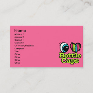 Carte De Visite Bright Eye Heart I Love Bottle Casquettes