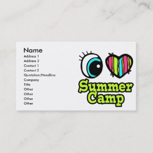 Carte De Visite Bright Eye Heart I Love Summer Camp