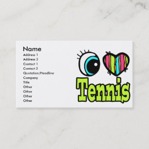 Carte De Visite Bright Eye Heart I Love Tennis