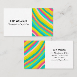Carte De Visite Bright Minimalist Curvy Stripes artisanales