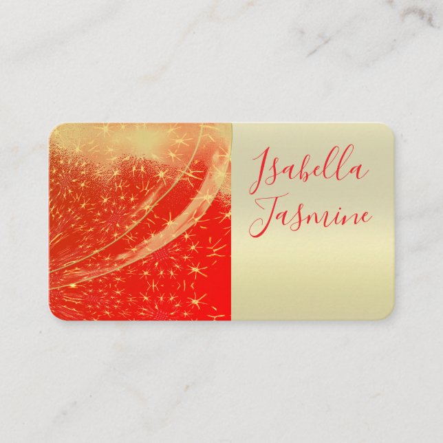 Carte De Visite Bright Red, Stars, Wedding, Business card (Devant)