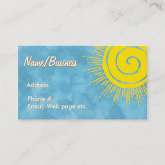 Carte De Visite Bright Yellow Sunshine dans un ciel bleu personnal