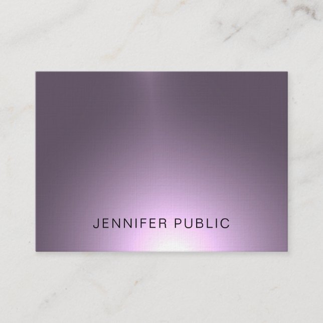 Carte De Visite Brillant violet Elite Glam Design Luxe Professionn (Devant)