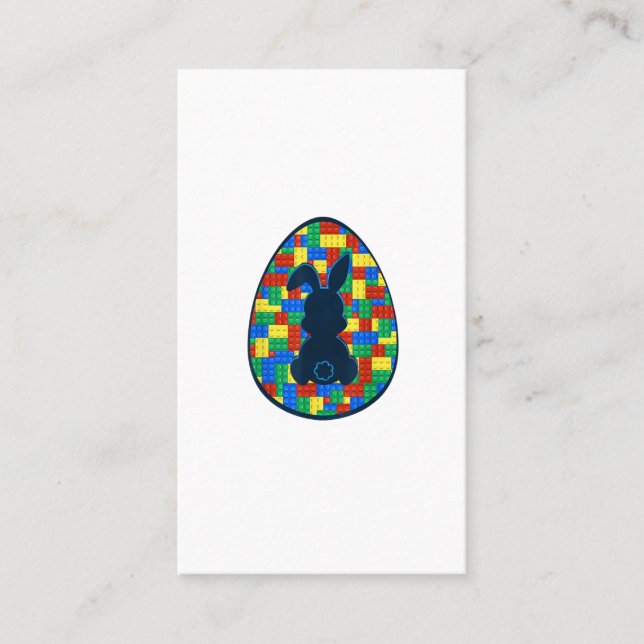 Carte De Visite Briques de construction Lapin de Pâques Garçons Fi (Devant)