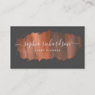 Carte De Visite Brise-brosse chic Faux Rose Gold sur Grey