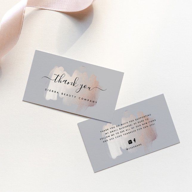 Carte De Visite Brise-brosse chic | Merci des petites entreprises (Créateur téléchargé)