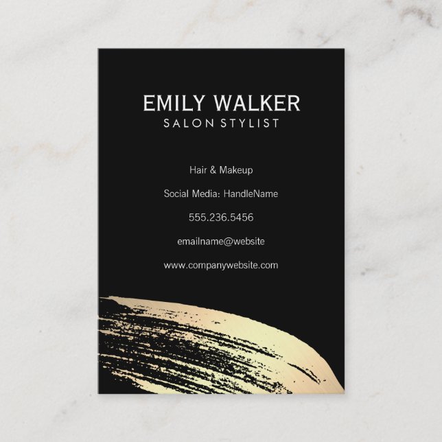 Carte De Visite Brise-pinceau en or chic (Devant)