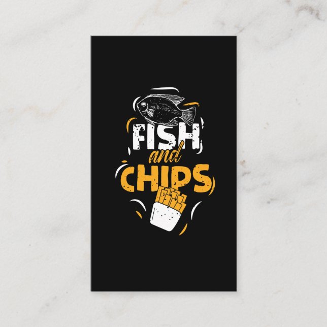 Carte De Visite Britanniques Food Fish Chips Funny Streetfood (Devant)