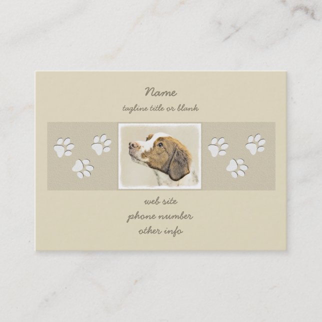 Carte De Visite Brittany Paining - Un joli art original de chien (Devant)